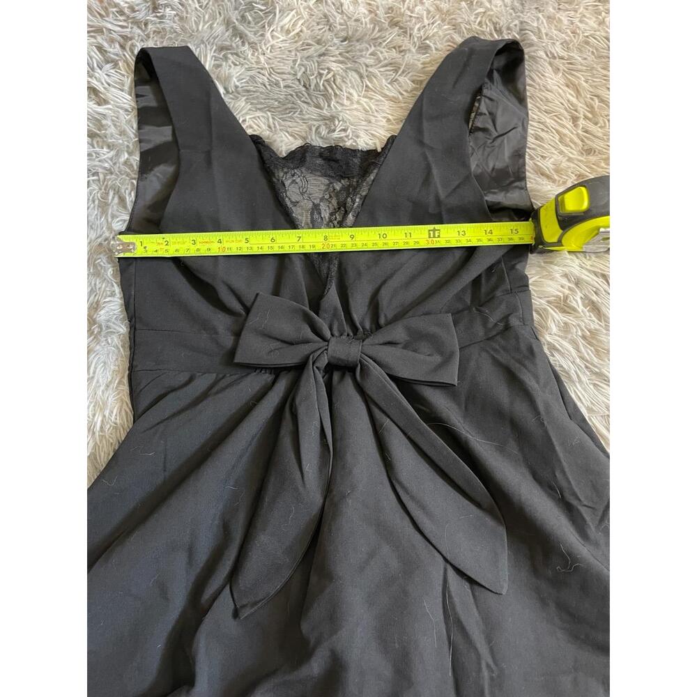 Womens Dress Medium Black White Goth Core Halloween Bat Applique Lolita Cosplay - Picture 4 of 9